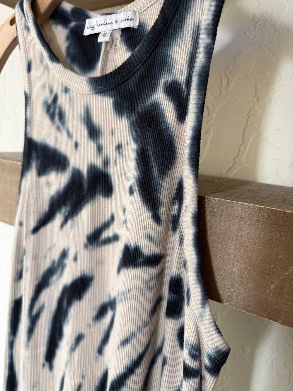 Young Fabulous & Broke|Black & Cream Tie-Dye Ribbed Midi Maxi Dress•Boho Beachy - Picture 4 of 12